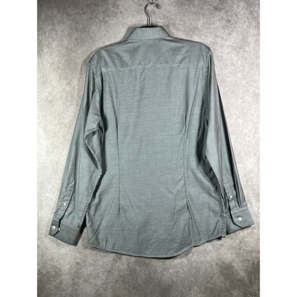 Eton‎ Contemporary Dress Shirt Mens Size 15 3/4 40 Gray Stretch Button Up Cotton - Picture 5 of 11